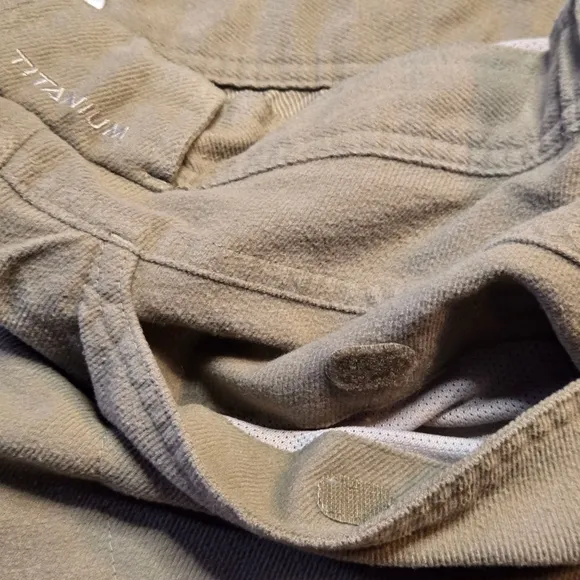 Columbia Mens Tan Heavy Hiking Work Pants w/ Zip Shorts Size 38x32 A4
