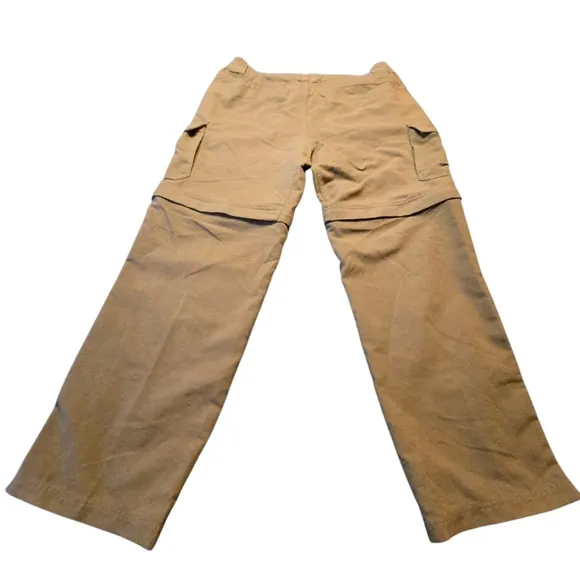 Columbia Mens Tan Heavy Hiking Work Pants w/ Zip Shorts Size 38x32 A4