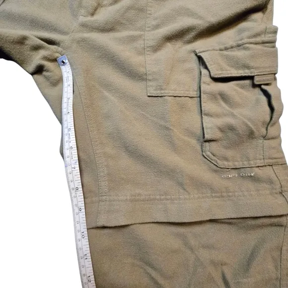 Columbia Mens Tan Heavy Hiking Work Pants w/ Zip Shorts Size 38x32 A4