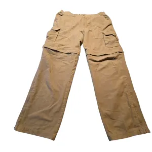 Columbia Mens Tan Heavy Hiking Work Pants w/ Zip Shorts Size 38x32 A4