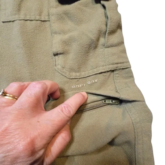 Columbia Mens Tan Heavy Hiking Work Pants w/ Zip Shorts Size 38x32 A4