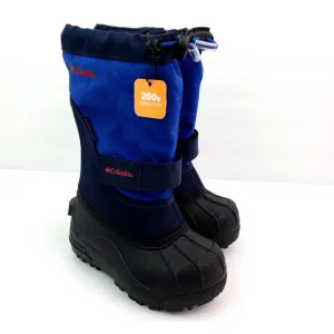 Columbia Powderbug Plus II Toddler Boys Size 8 Blue Black Waterproof Snow Boots