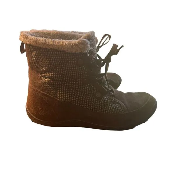 Columbia SZ 9 Brown Waterproof 200 Grams Thermal Reflective Suede Faux Fur Boots