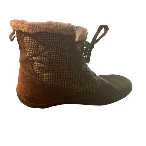 Columbia SZ 9 Brown Waterproof 200 Grams Thermal Reflective Suede Faux Fur Boots