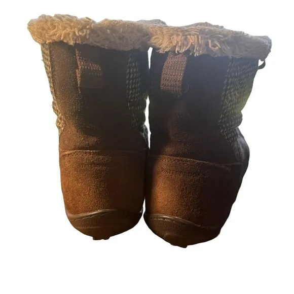 Columbia SZ 9 Brown Waterproof 200 Grams Thermal Reflective Suede Faux Fur Boots