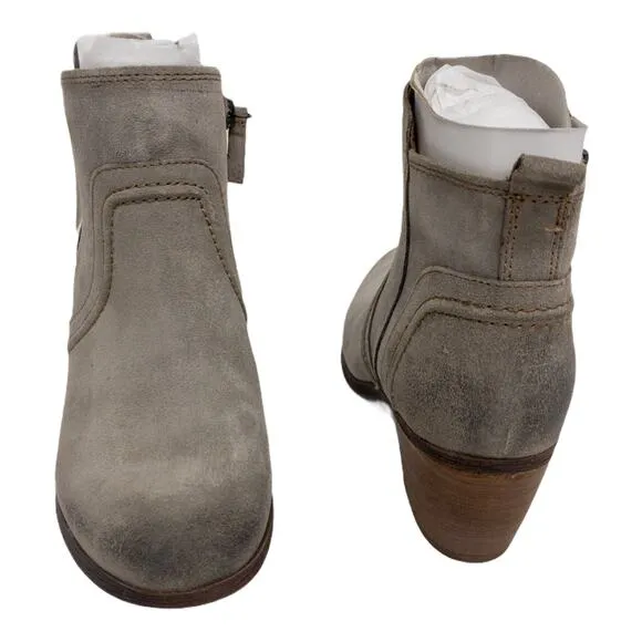Comfortiva Arnon Suede Heeled Ankle Boots Almond Toe 6.5 Women's Gray