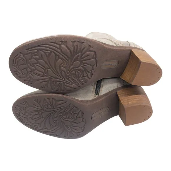 Comfortiva Arnon Suede Heeled Ankle Boots Almond Toe 6.5 Women's Gray
