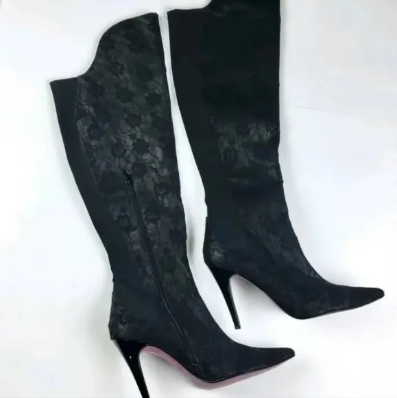 COPY - Black stiletto heel boots size women 39
