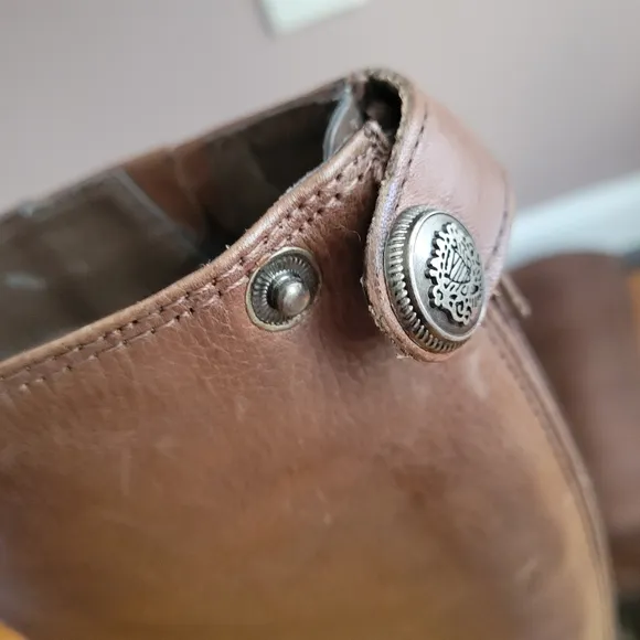 COPY - Boots Arturo Chiang Fierce Leather Riding Boots Size 6.5M Brown Tall 15.…
