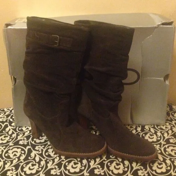 COPY - NEVER WORN!! Suede Slight Slouchy Boots