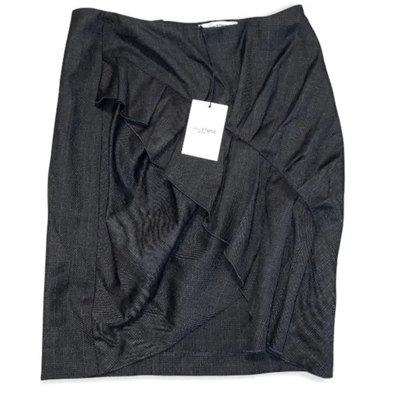 COPY - NWT Isabel marant Nel Ruffled Wool Mini Skirt In Grey SIZE 36
