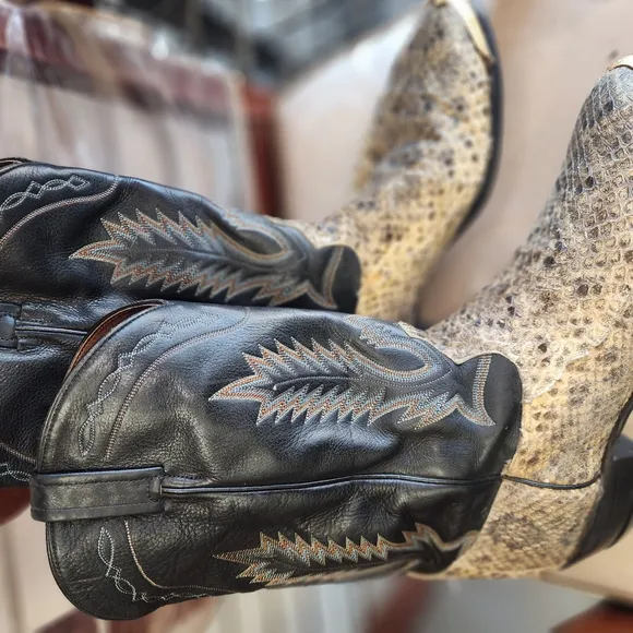 COPY - Tony Lama Black and Tan Cowboy Boots