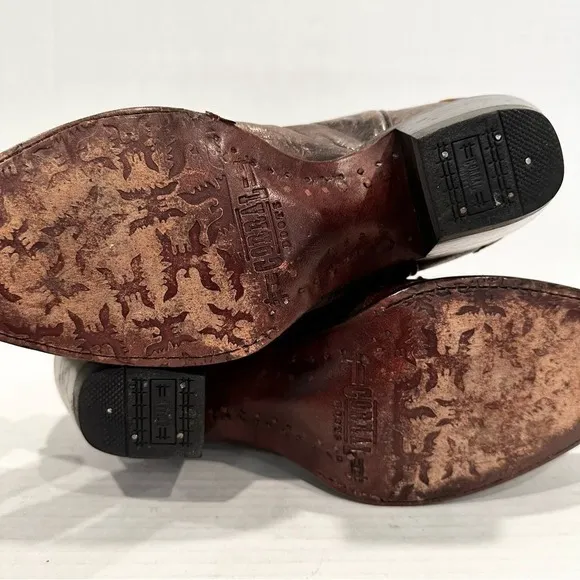 Corral Boots Women's Eagle Distressed Brown Sequin Cowboy Boots R1111 Size 8 M