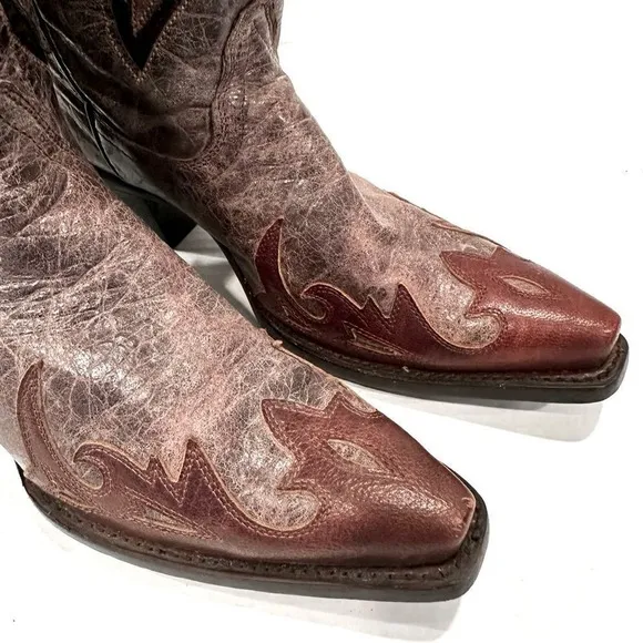 Corral Boots Women's Eagle Distressed Brown Sequin Cowboy Boots R1111 Size 8 M