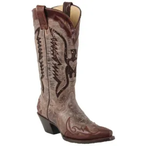 Corral Boots Women's Eagle Distressed Brown Sequin Cowboy Boots R1111 Size 8 M