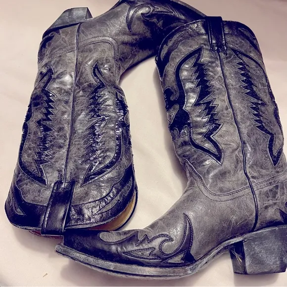 CORRAL Eagle sequin inlay snip toe cowgirl boots