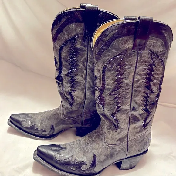 CORRAL Eagle sequin inlay snip toe cowgirl boots