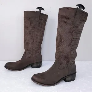 CORRAL Perforated Leather Riding Boots US 8