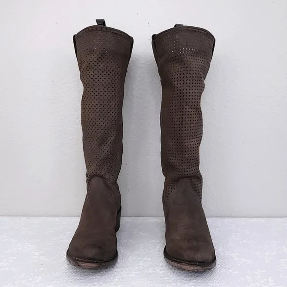 CORRAL Perforated Leather Riding Boots US 8