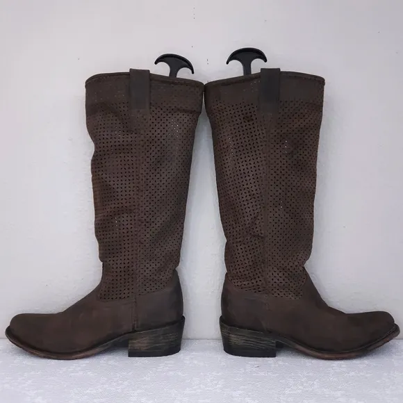 CORRAL Perforated Leather Riding Boots US 8