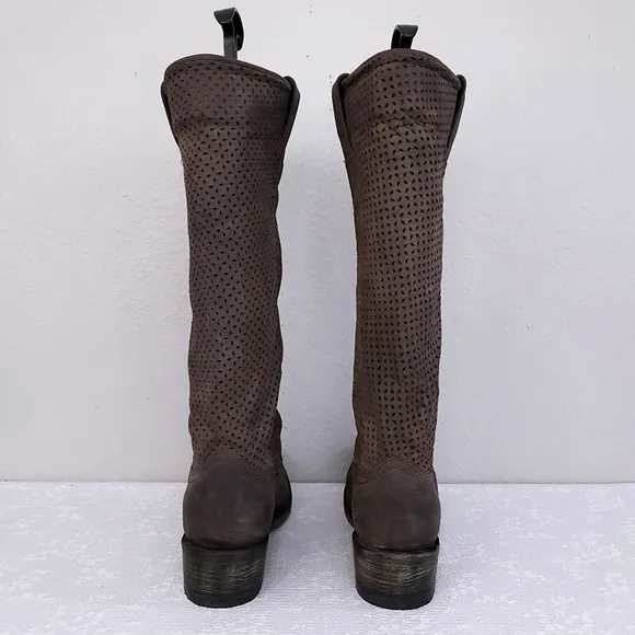 CORRAL Perforated Leather Riding Boots US 8