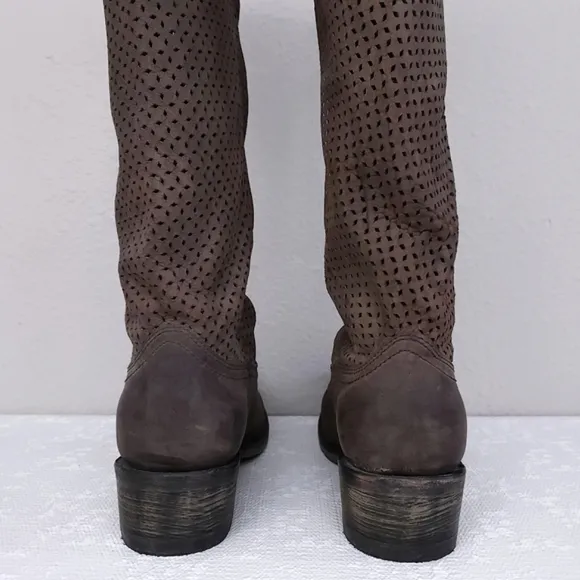 CORRAL Perforated Leather Riding Boots US 8