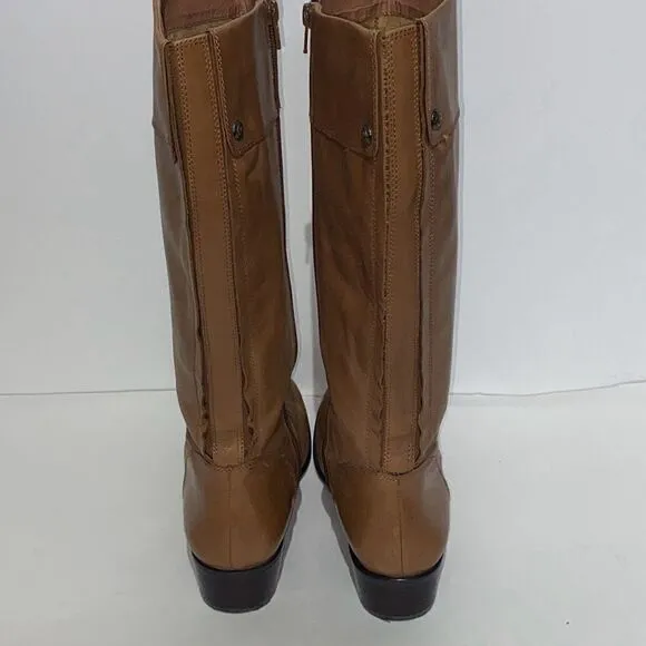 Corso Como Women's Over The Knee Side Zip Leather Riding Boots Brown Size 8M