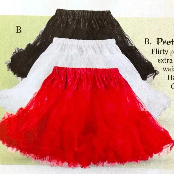 Costume mini skirt Ruffles ribbons tulle &amp; bows Red &amp; Black elastic waist sz S-L