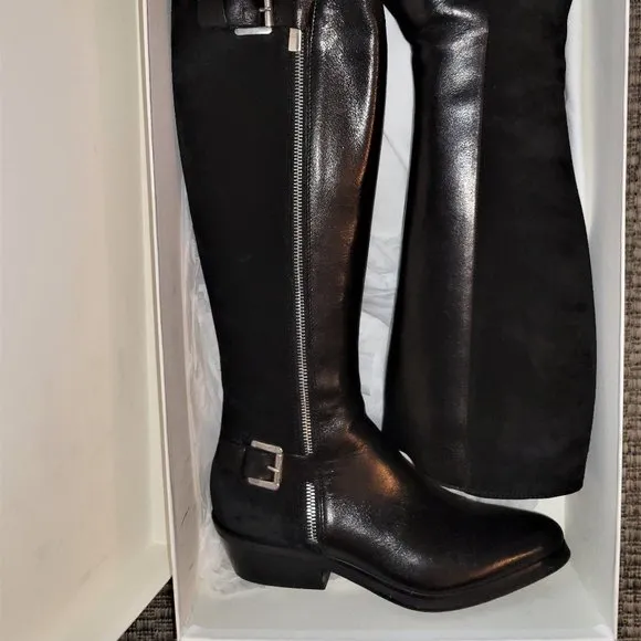 Costume National Leather/Suede Side Buckle Boots - 6.5