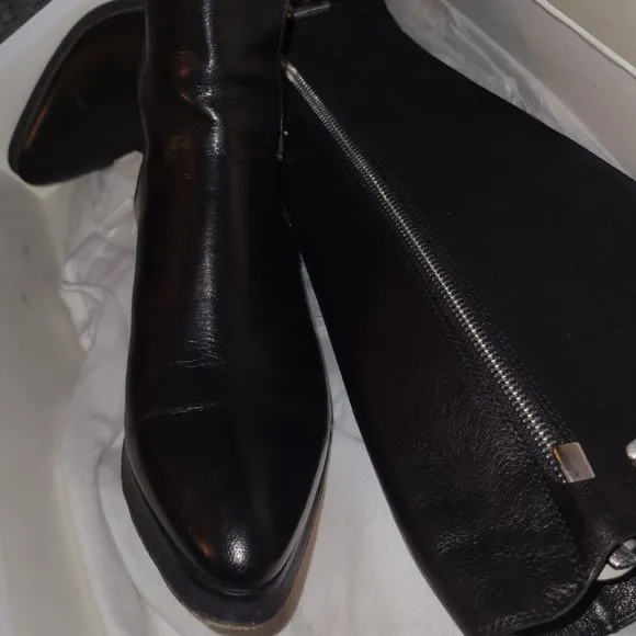 Costume National Leather/Suede Side Buckle Boots - 6.5