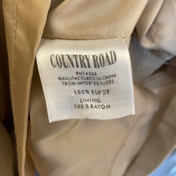 Country Road Real Leather / Suede Brown Tan Colorblock Skirt; Size M; Lined!