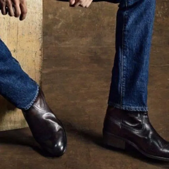 Cowboy boots black leather neolite