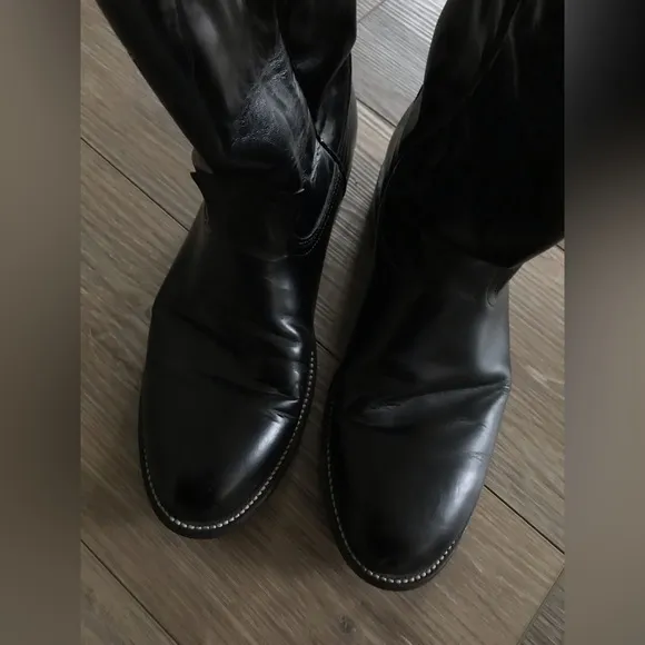 Cowboy boots black leather neolite
