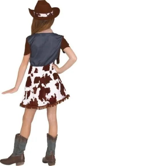 *Cowgirl &amp; Cowboy Boots sz 4/6 Halloween Costume 4 Pc Dress, Hat, Scarf Girls