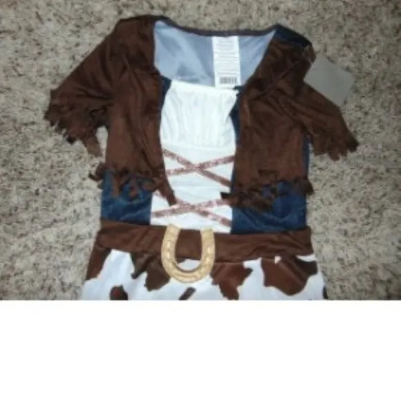 *Cowgirl &amp; Cowboy Boots sz 4/6 Halloween Costume 4 Pc Dress, Hat, Scarf Girls
