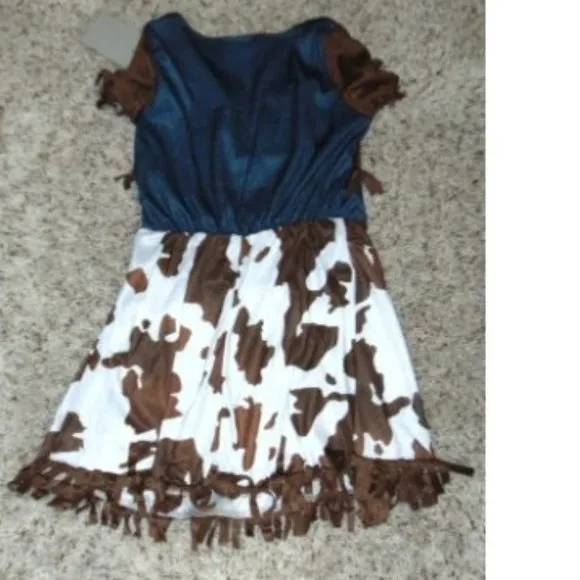 *Cowgirl &amp; Cowboy Boots sz 4/6 Halloween Costume 4 Pc Dress, Hat, Scarf Girls