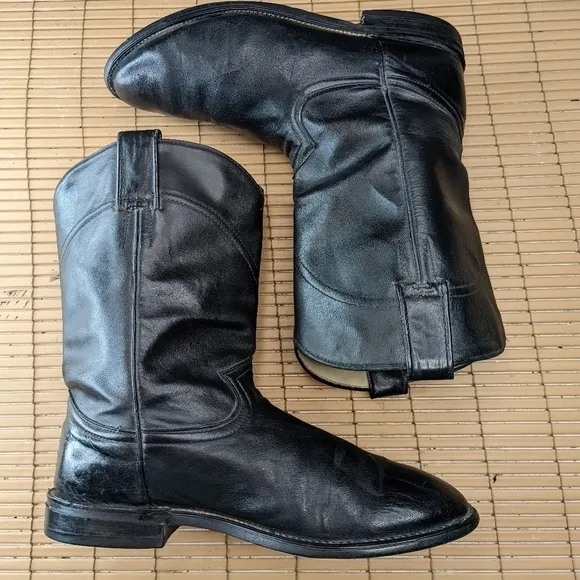 Cowtown men's sz 8EE black leather cowboy Western Boots