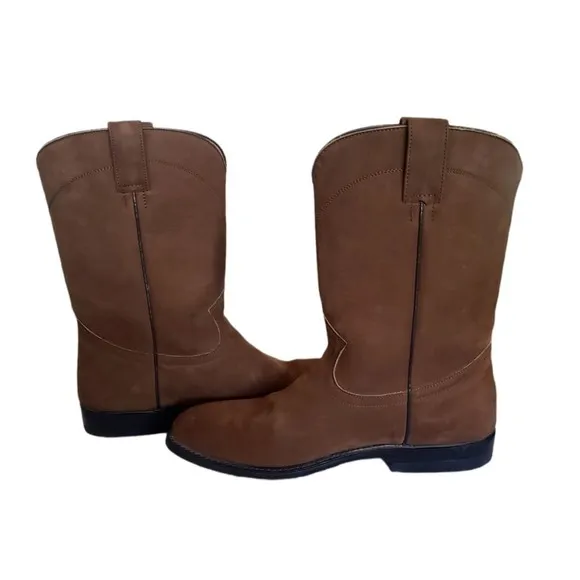 Crazy Bull Botas Women's Western Boots Brown Suede Leather Size 10
