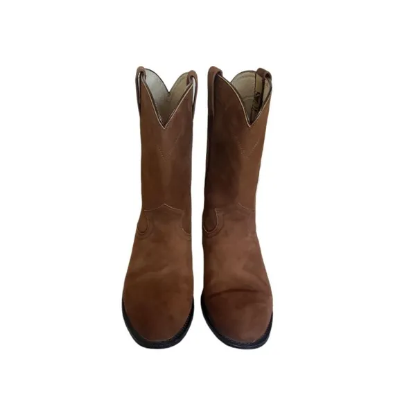 Crazy Bull Botas Women's Western Boots Brown Suede Leather Size 10