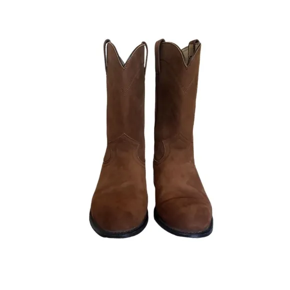 Crazy Bull Botas Women's Western Boots Brown Suede Leather Size 10