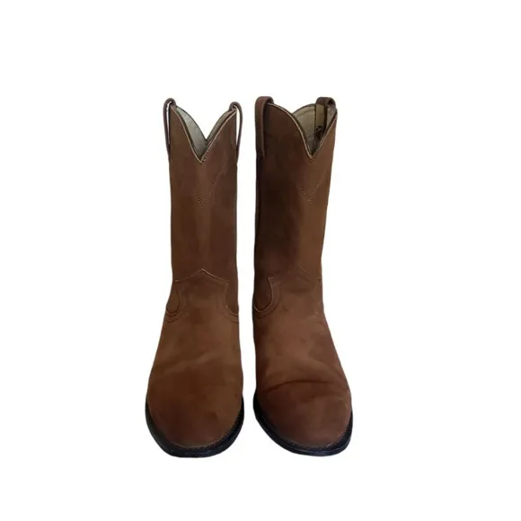 Crazy Bull Botas Women's Western Boots Brown Suede Leather Size 10