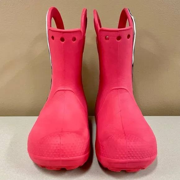 Crocs Cars Rain Boots Boys 2 Girls Lightning McQueen Disney Pixar Red Handle It