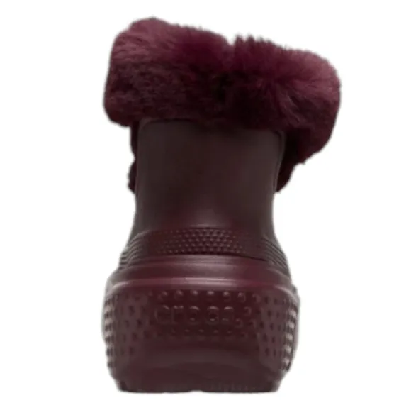Crocs Stomp Lined Snow‎ Boots Dark Cherry Ankle High 208718-6WD Size 12W/10M
