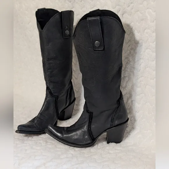 Cuadro Black leather Cowboy Boots