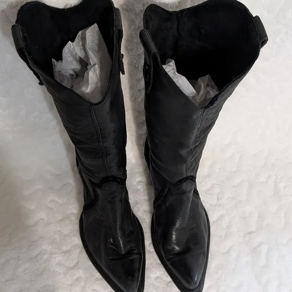 Cuadro Black leather Cowboy Boots