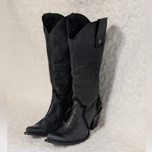 Cuadro Black leather Cowboy Boots