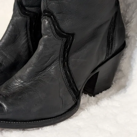 Cuadro Black leather Cowboy Boots