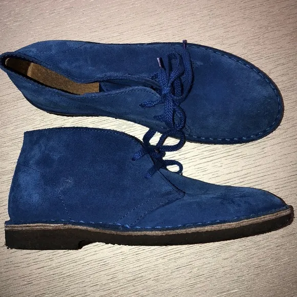 CuteCrew kids blue boots suede size 4