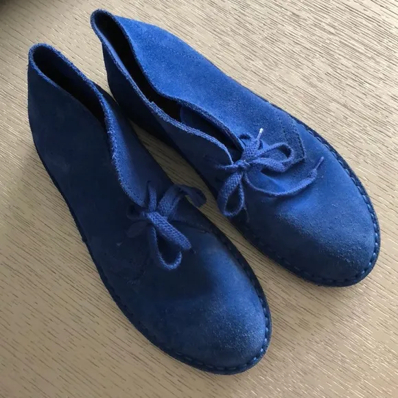 CuteCrew kids blue boots suede size 4
