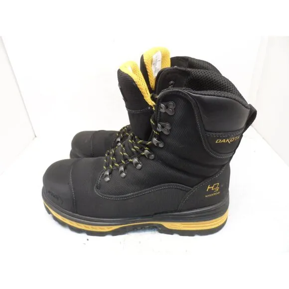 Dakota Men's Comp Toe Comp Plate 8560 Ballistic Nylon WP Work Boots Black 12M